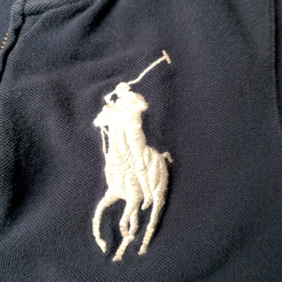 Polo Ralph Lauren Sweatshirt Kids Youth 5 Navy Blue Big Pony Hoodie Full Zip - Picture 4 of 10